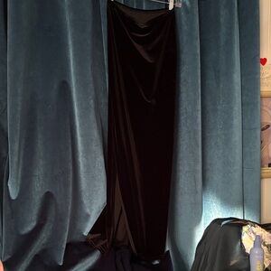 Vintage Y2K Rave City Double Side Slit Stretch Velvet Skirt 🖤🌌✨